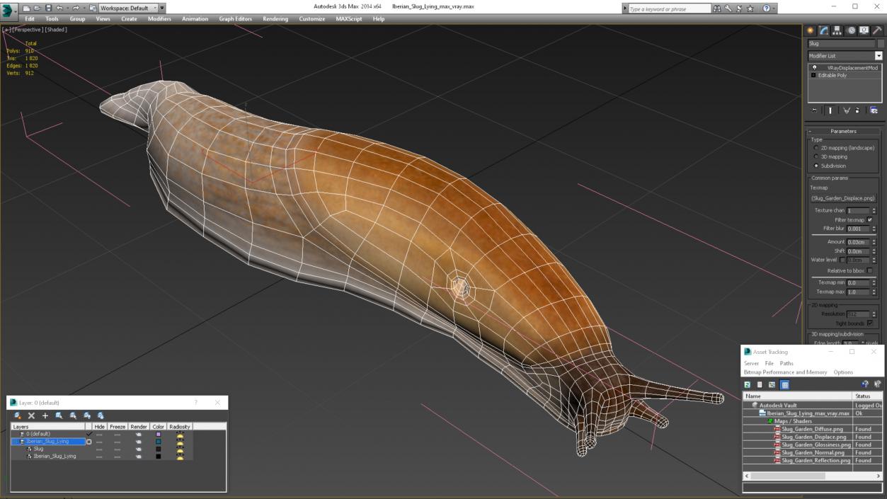 3D Iberian Slug Lying model