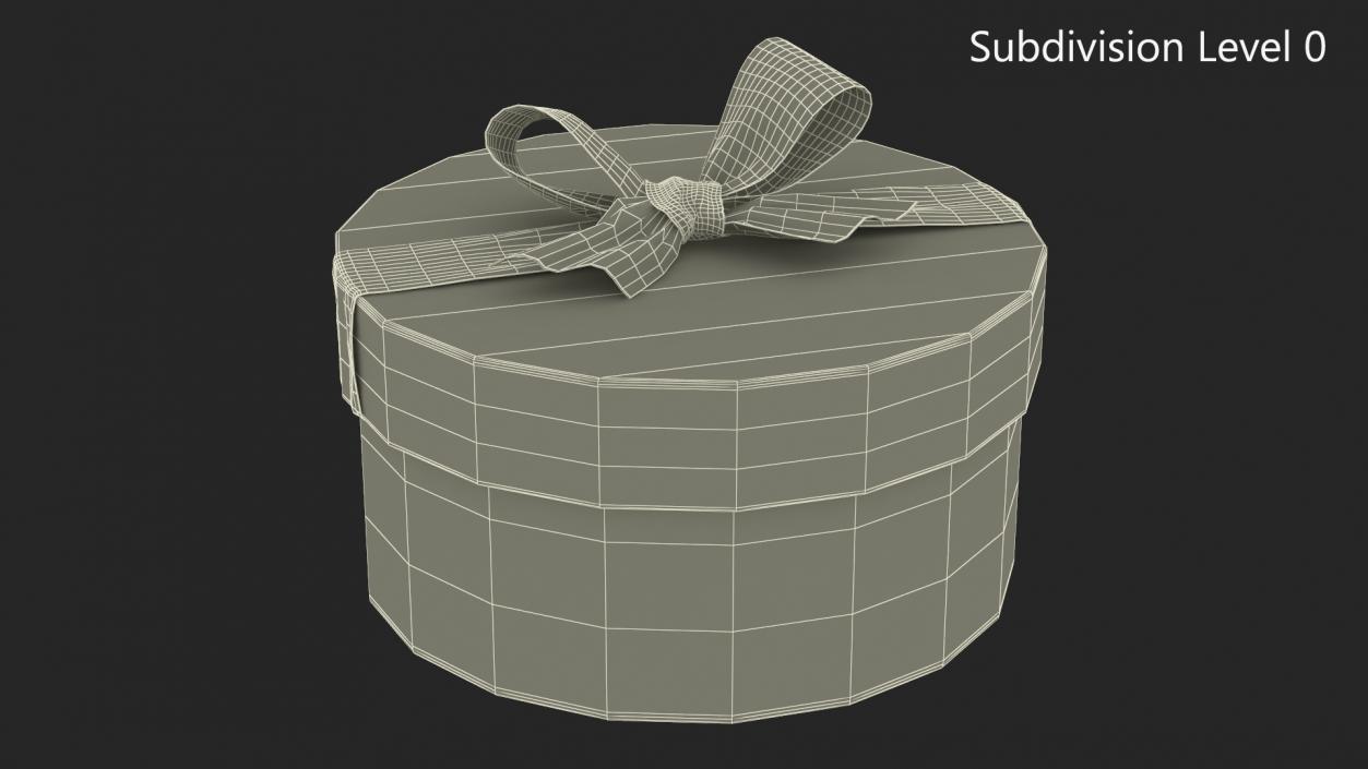 Round Gift Box with Elegant Ribbon 3D model