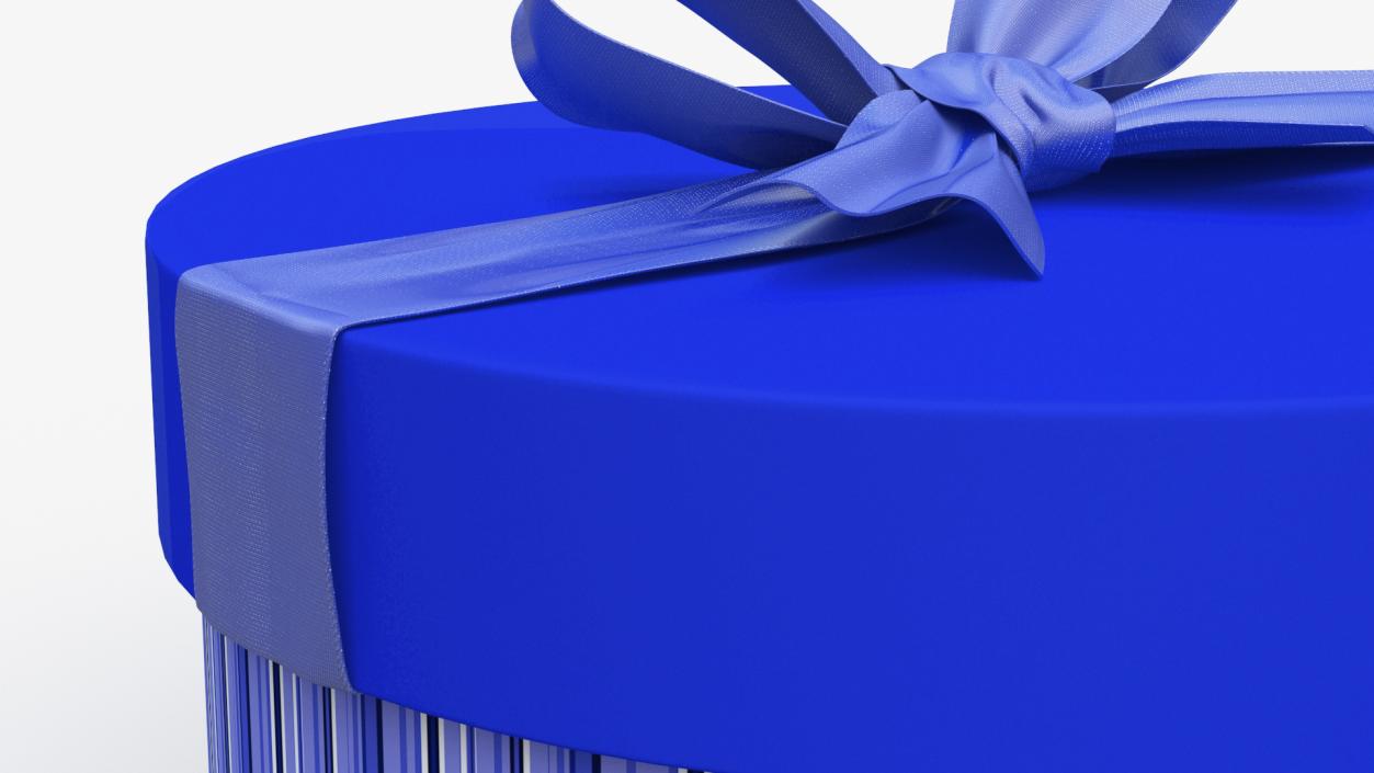 Round Gift Box with Elegant Ribbon 3D model