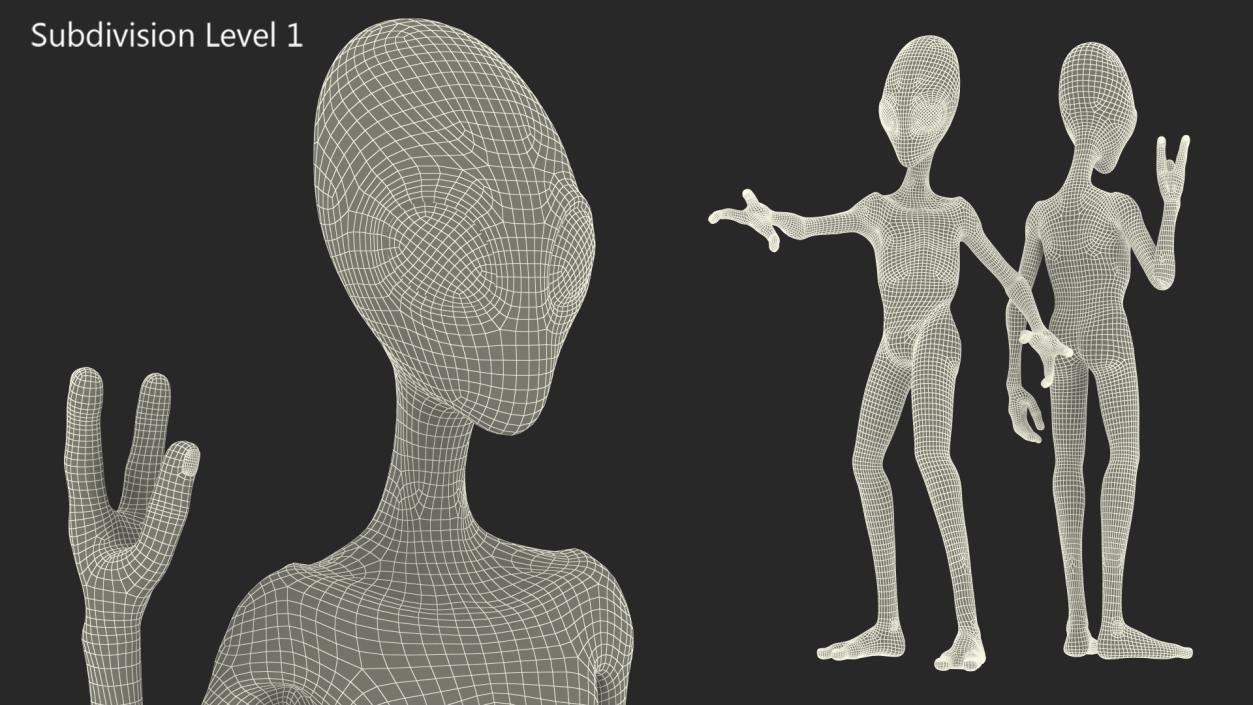 Extraterrestrial Alien Rigged 3D model