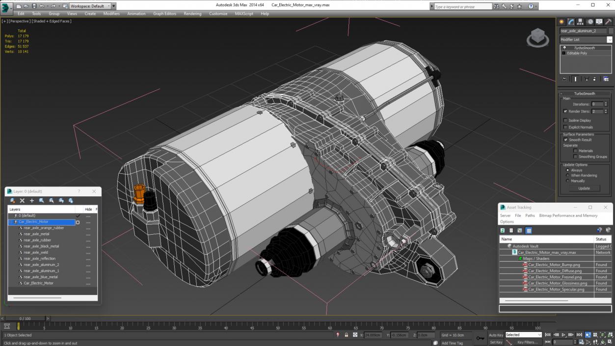 3D Car Electric Motor model