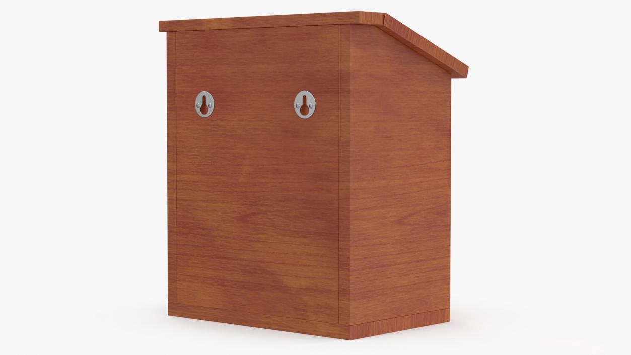 Brown Wooden Suggestion Box with Card 2 3D model