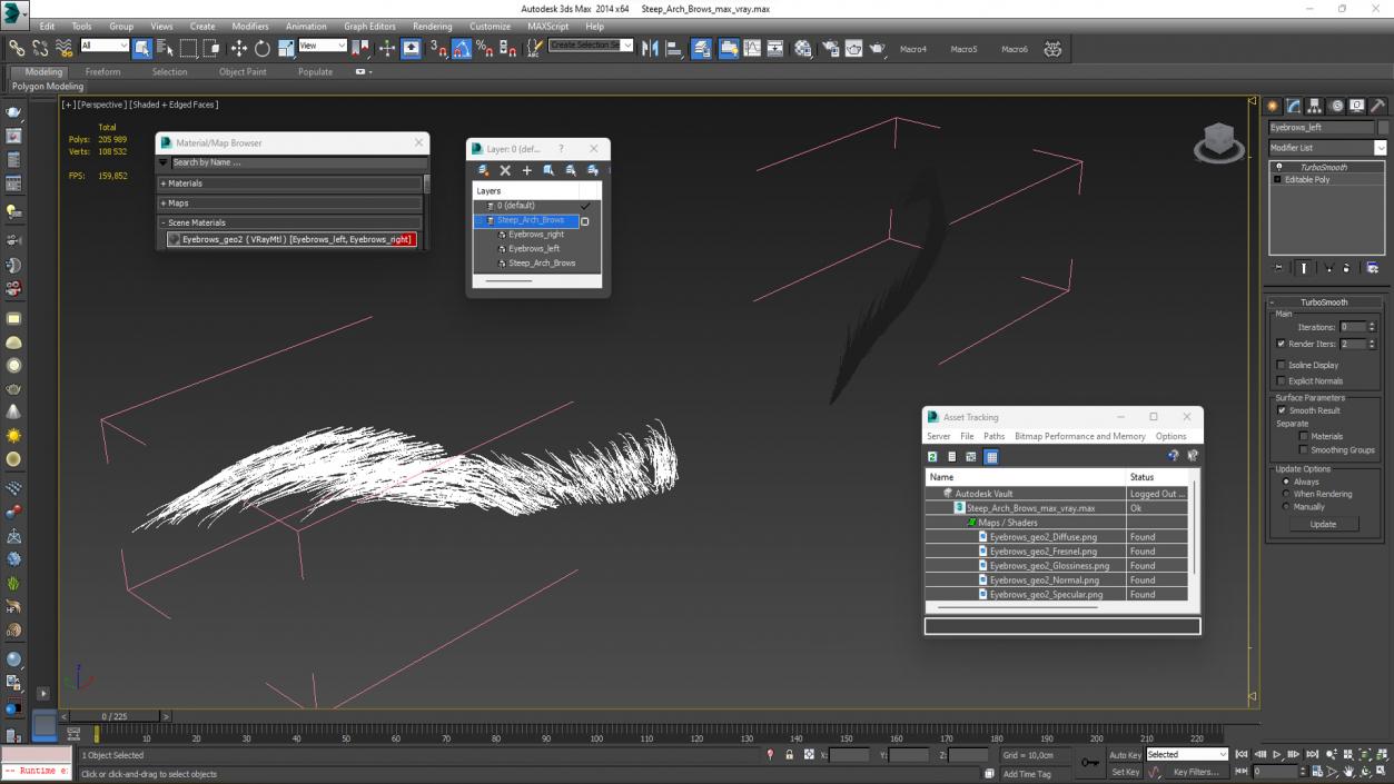 3D Steep Arch Brows 2 model