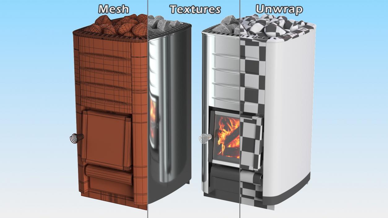 3D model Wood Burning Sauna Heater