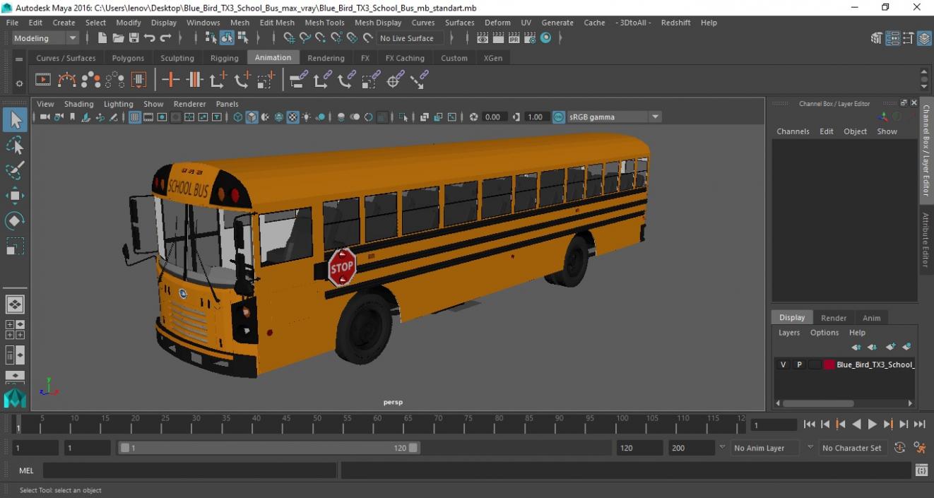 Blue Bird TX3 School Bus 3D model