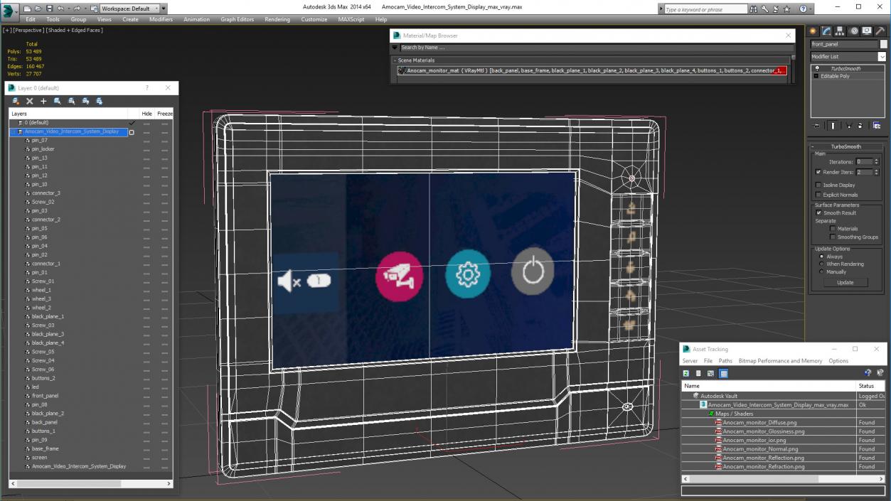 3D Amocam Video Intercom System Display