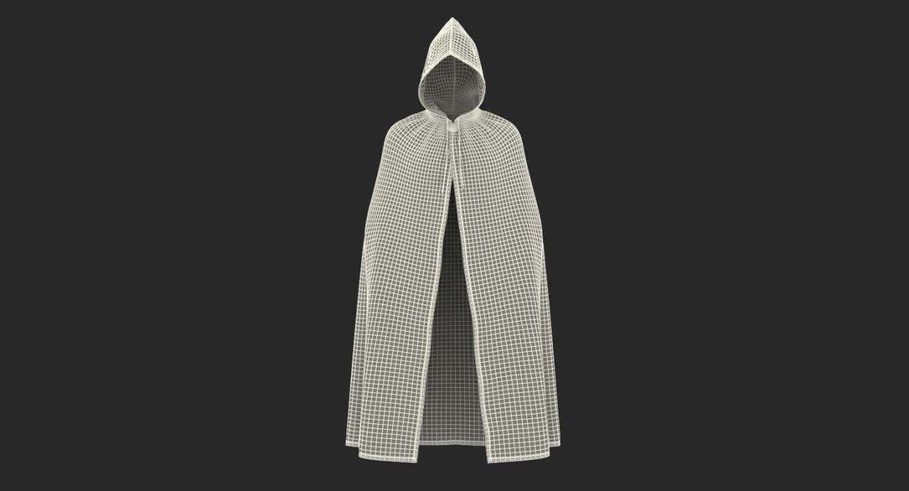 Black Cloak or Cape with Hood 3D model