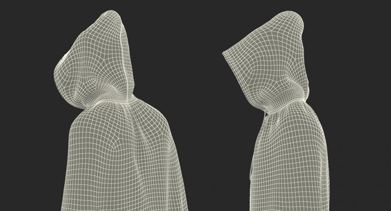 Black Cloak or Cape with Hood 3D model