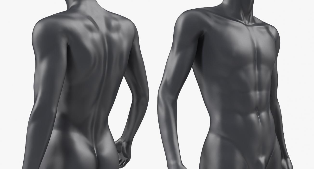 3D Male Mannequin Dark Standing Pose model