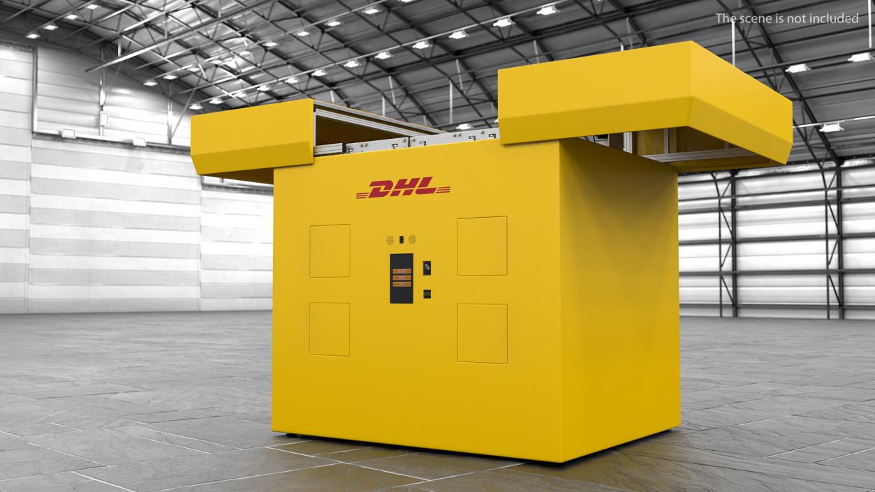 3D DHL Express Delivery Drone Station Rigged