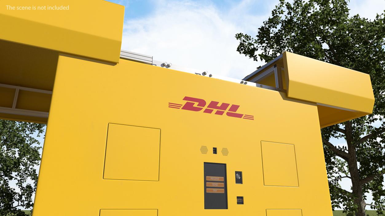 3D DHL Express Delivery Drone Station Rigged