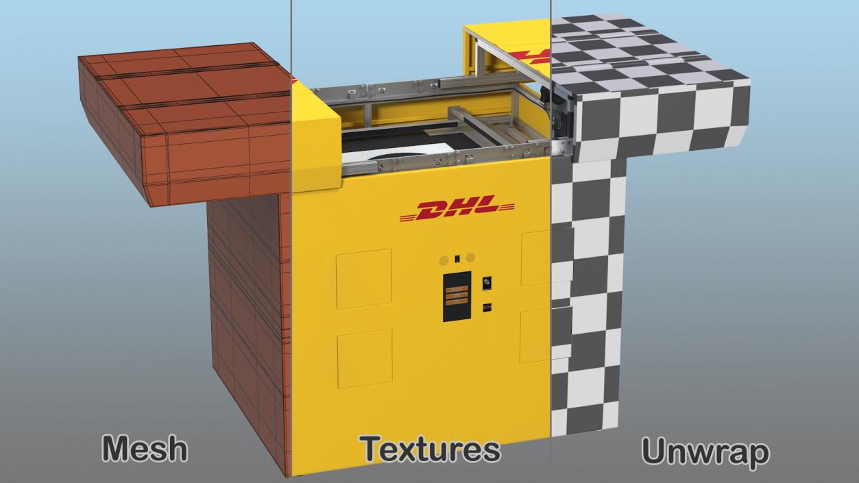 3D DHL Express Delivery Drone Station Rigged