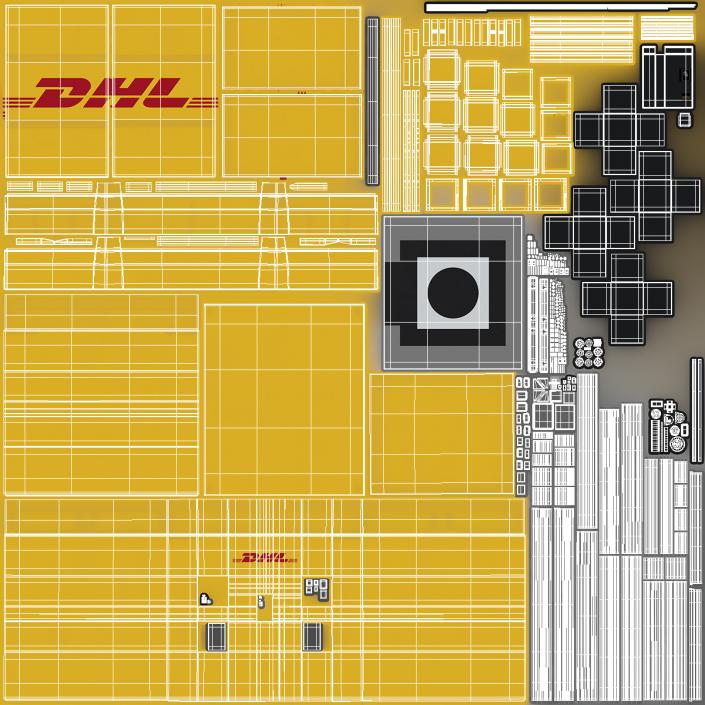 3D DHL Express Delivery Drone Station Rigged