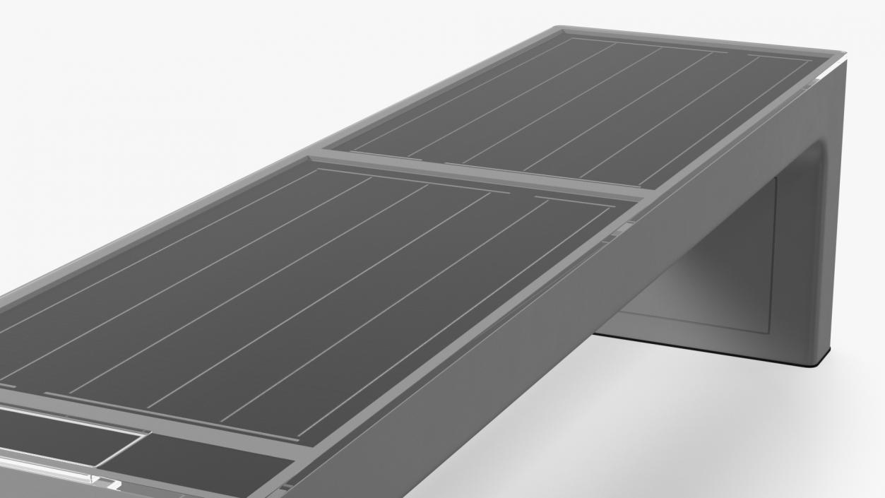 Smart Solar Bench Grey 3D