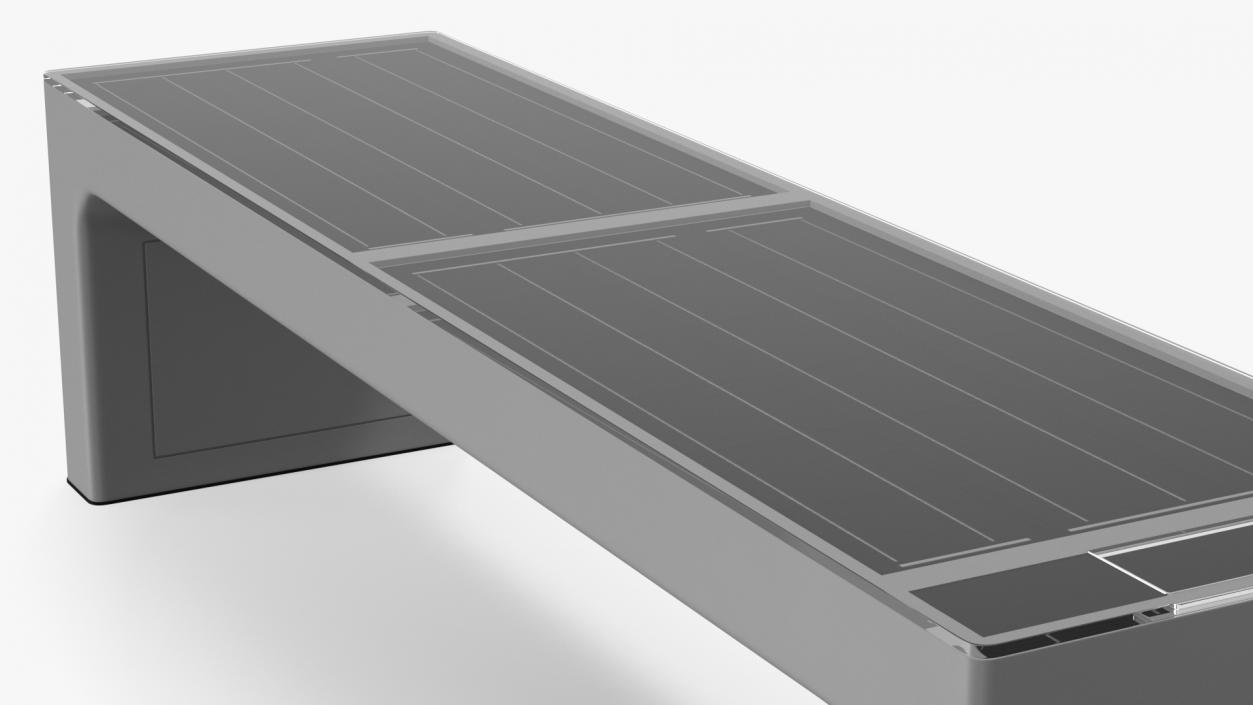 Smart Solar Bench Grey 3D