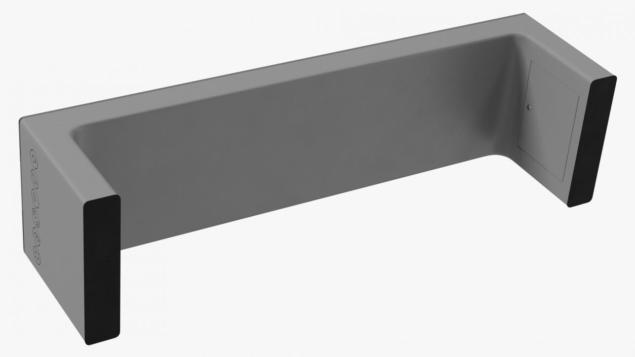 Smart Solar Bench Grey 3D