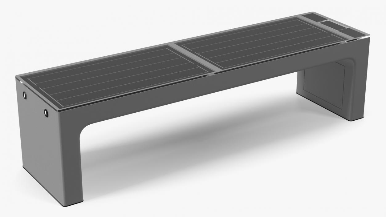 Smart Solar Bench Grey 3D