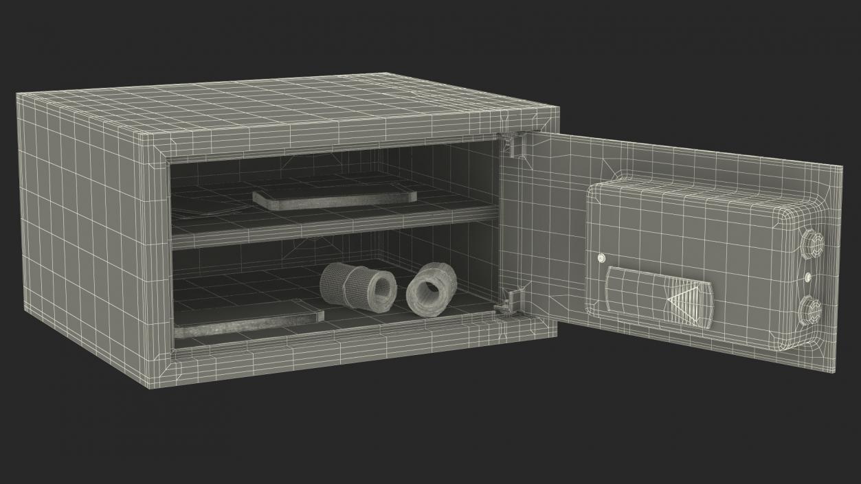 3D Digital Safe With Money model