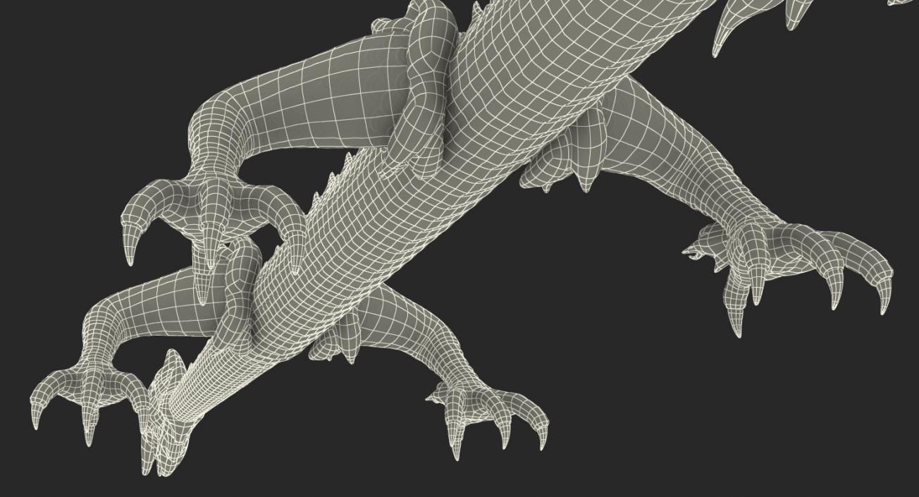 3D Silver Chinese Dragon Rigged model