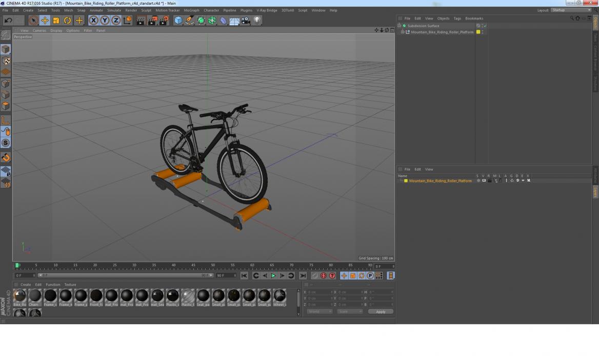 3D Mountain Bike Riding Roller Platform