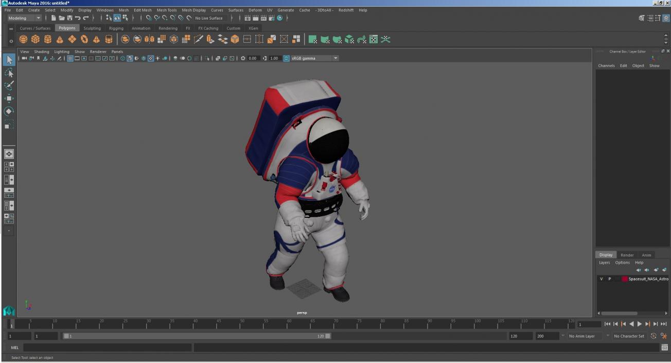 Spacesuit NASA Astronaut xEMU Walking Pose 3D