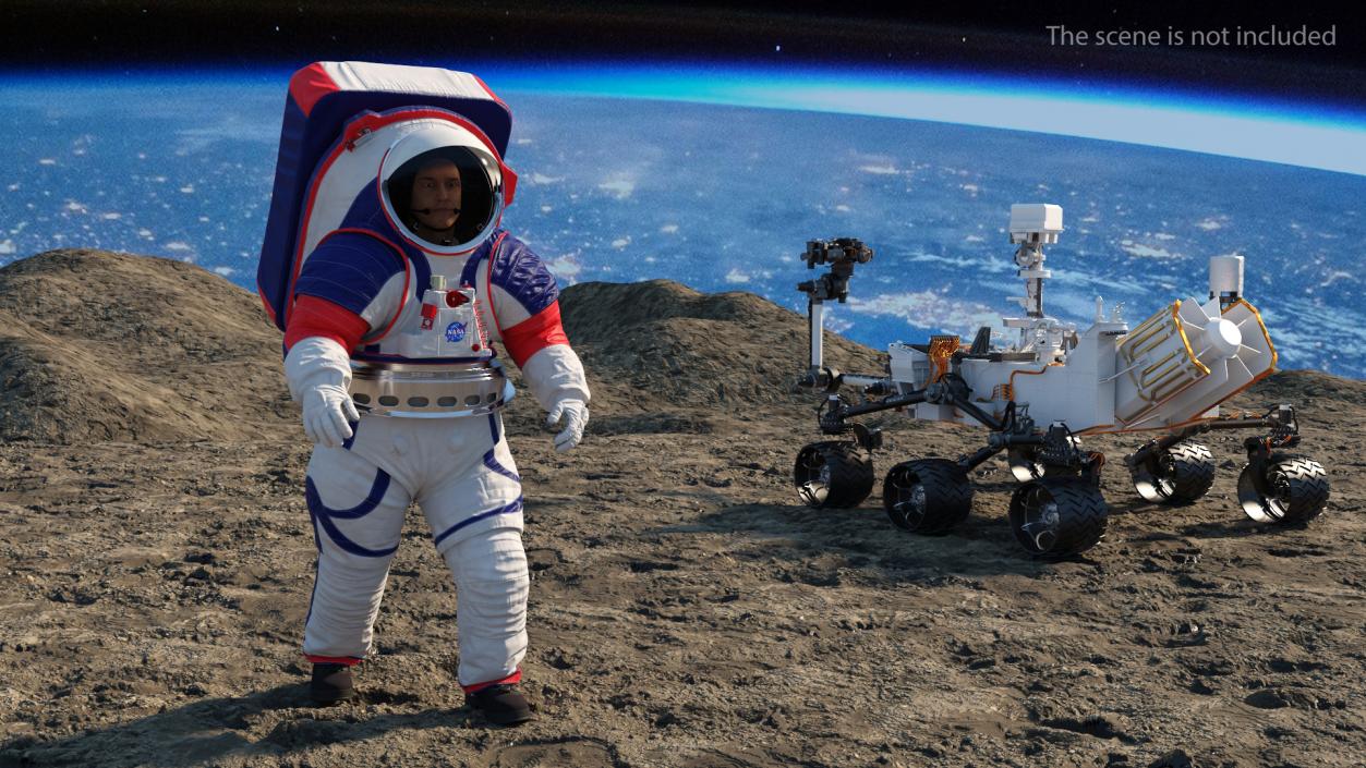 Spacesuit NASA Astronaut xEMU Walking Pose 3D