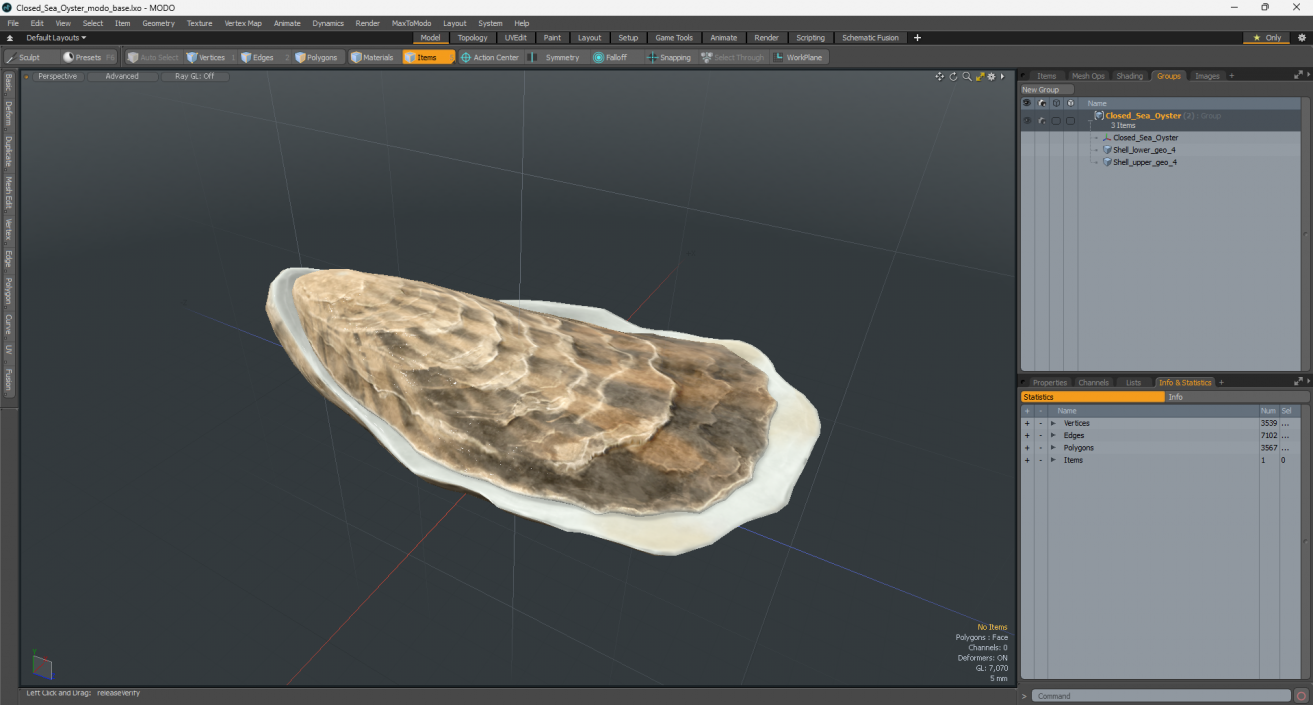 Closed Sea Oyster 3D