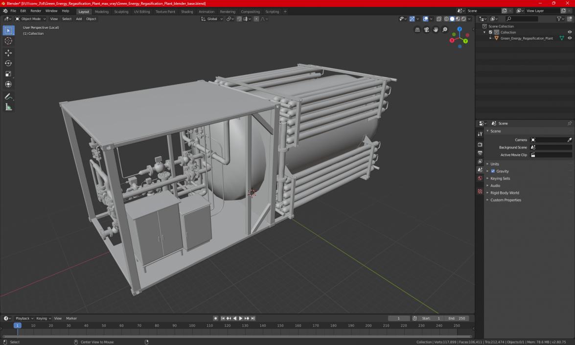 3D Green Energy Regasification Plant model