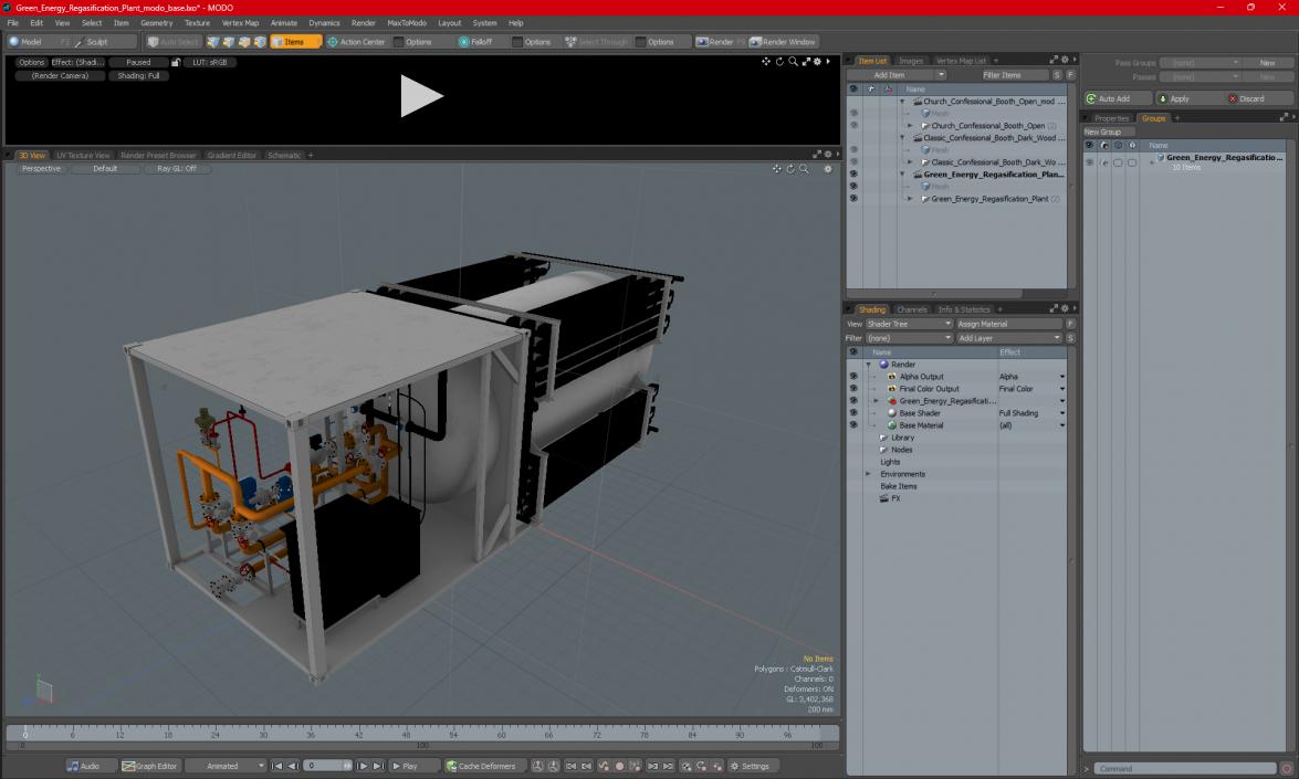 3D Green Energy Regasification Plant model