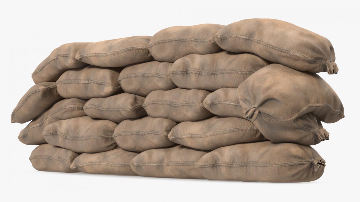 3D Sandbag Wall Dirty model