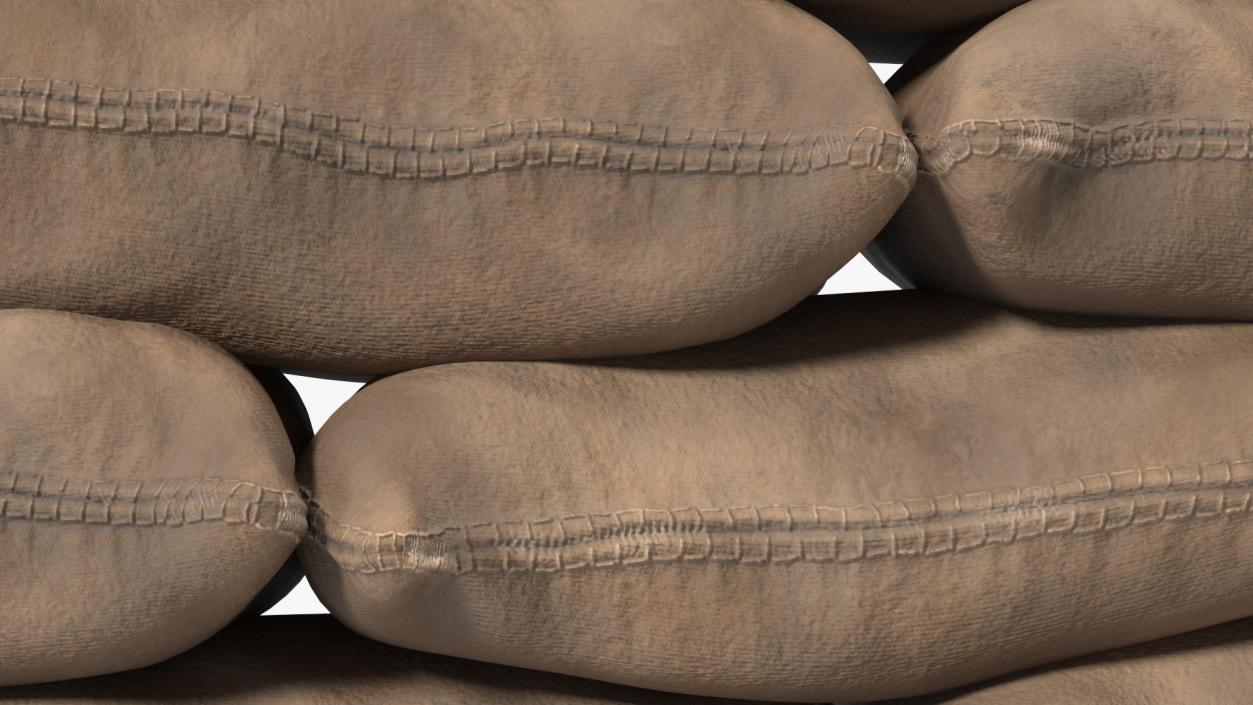 3D Sandbag Wall Dirty model