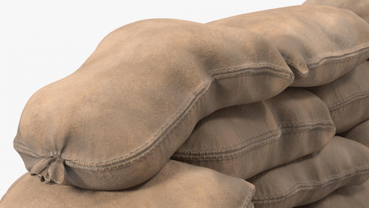 3D Sandbag Wall Dirty model