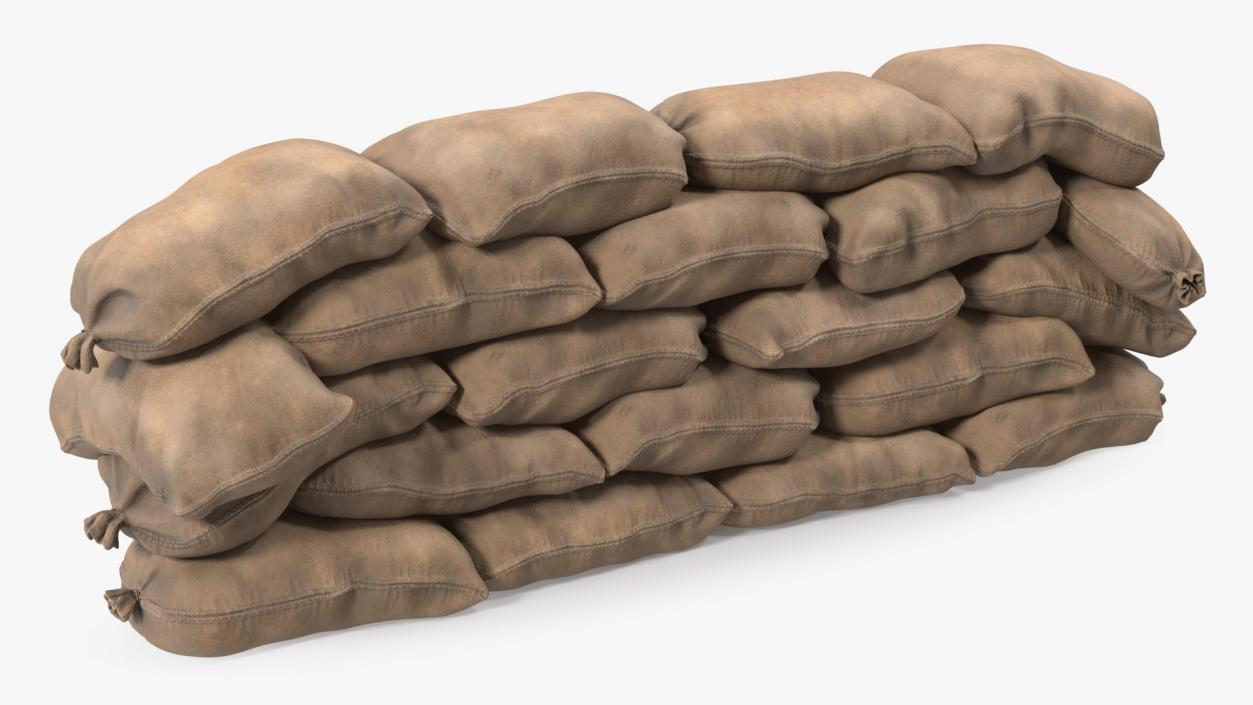 3D Sandbag Wall Dirty model