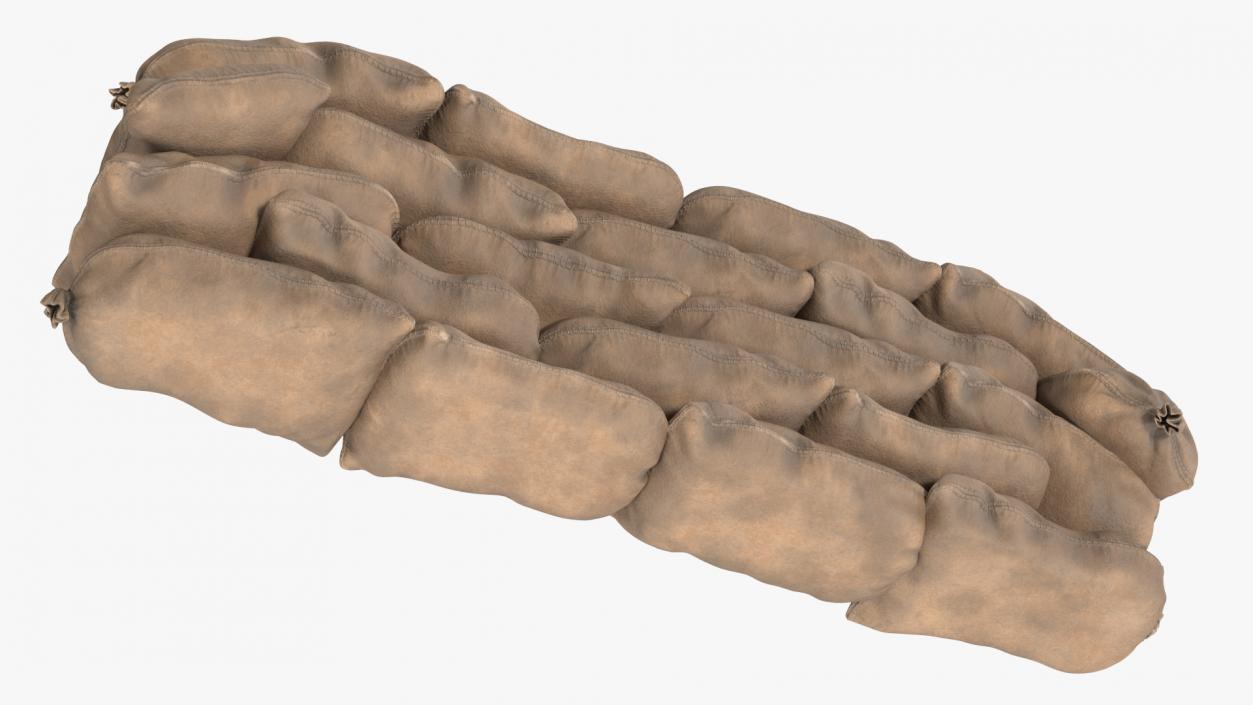 3D Sandbag Wall Dirty model