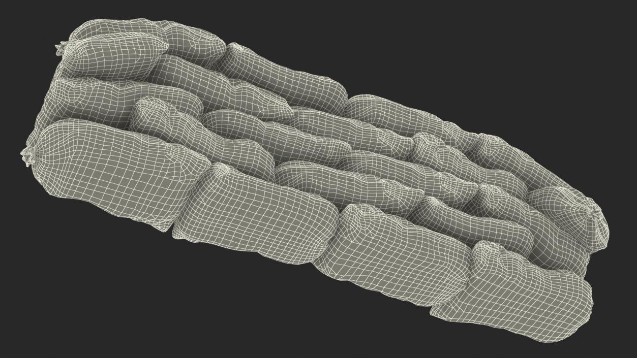 3D Sandbag Wall Dirty model