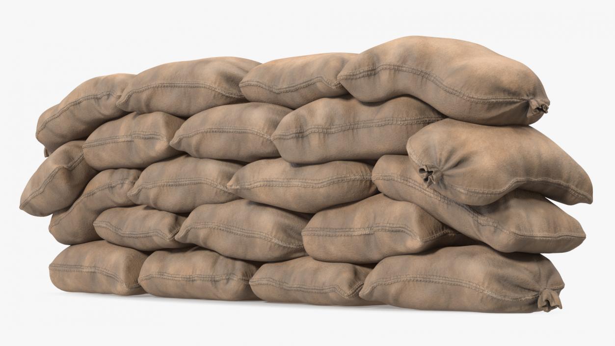 3D Sandbag Wall Dirty model