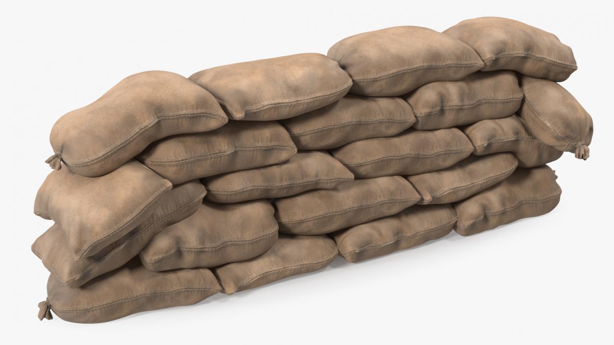 3D Sandbag Wall Dirty model