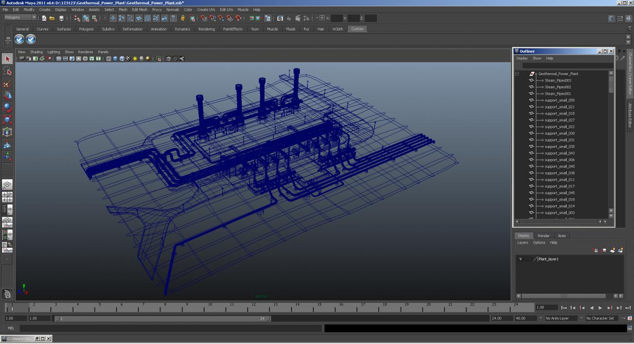 Geothermal Power Plant 3D