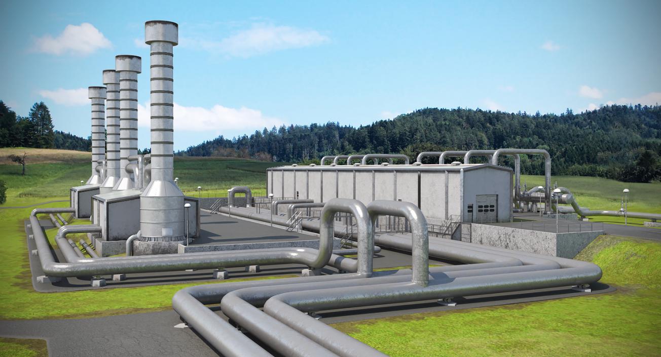 Geothermal Power Plant 3D