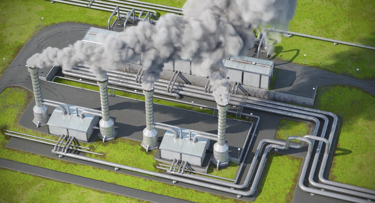 Geothermal Power Plant 3D