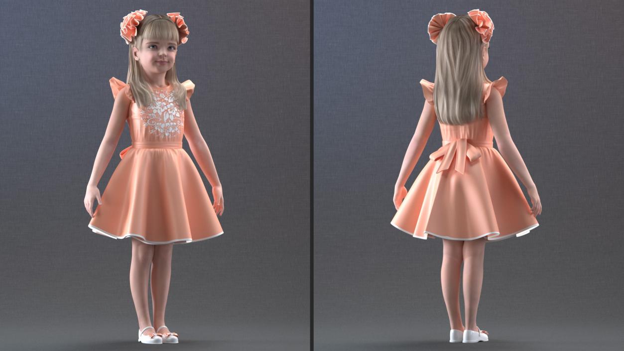 Child Girl Party Style 3D