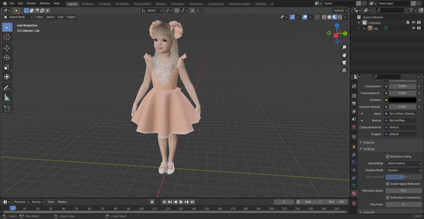 Child Girl Party Style 3D