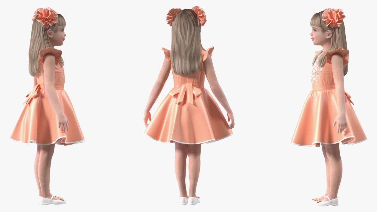 Child Girl Party Style 3D