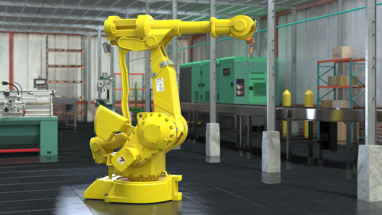 High Speed Industrial Robot Yellow 3D model