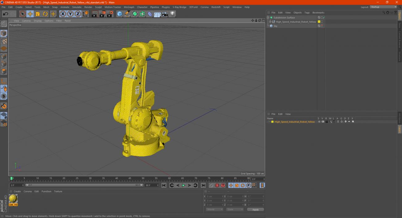 High Speed Industrial Robot Yellow 3D model