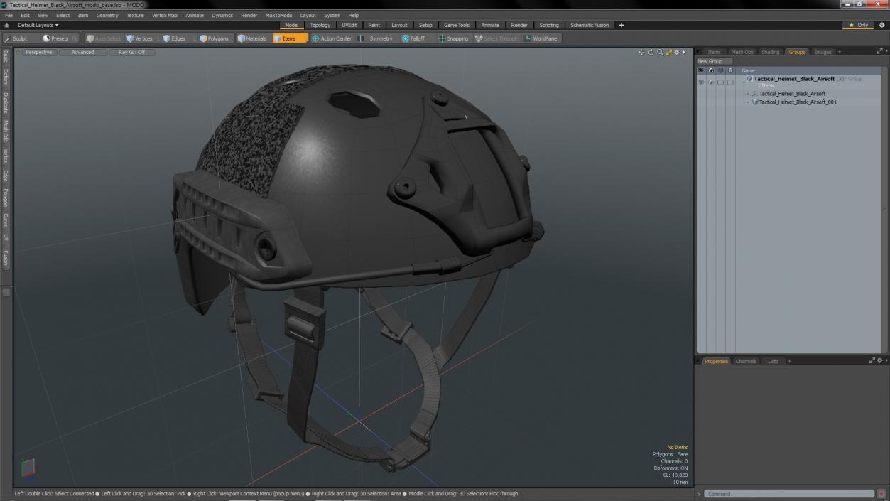 Tactical Helmet Black Airsoft 3D model