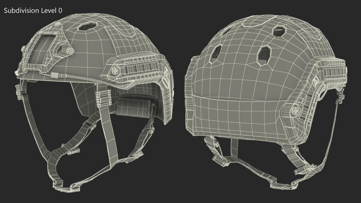 Tactical Helmet Black Airsoft 3D model