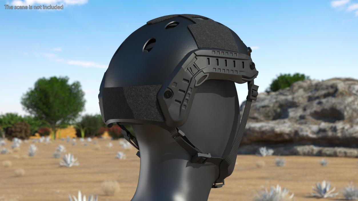 Tactical Helmet Black Airsoft 3D model