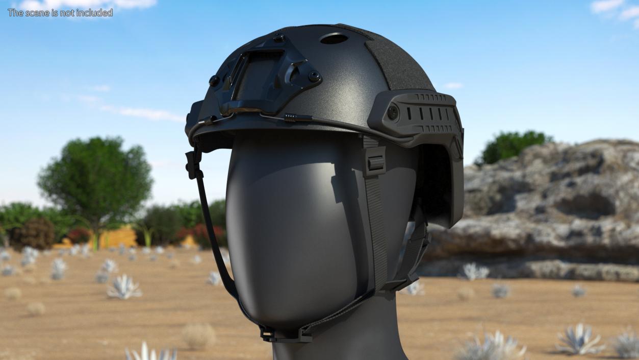 Tactical Helmet Black Airsoft 3D model