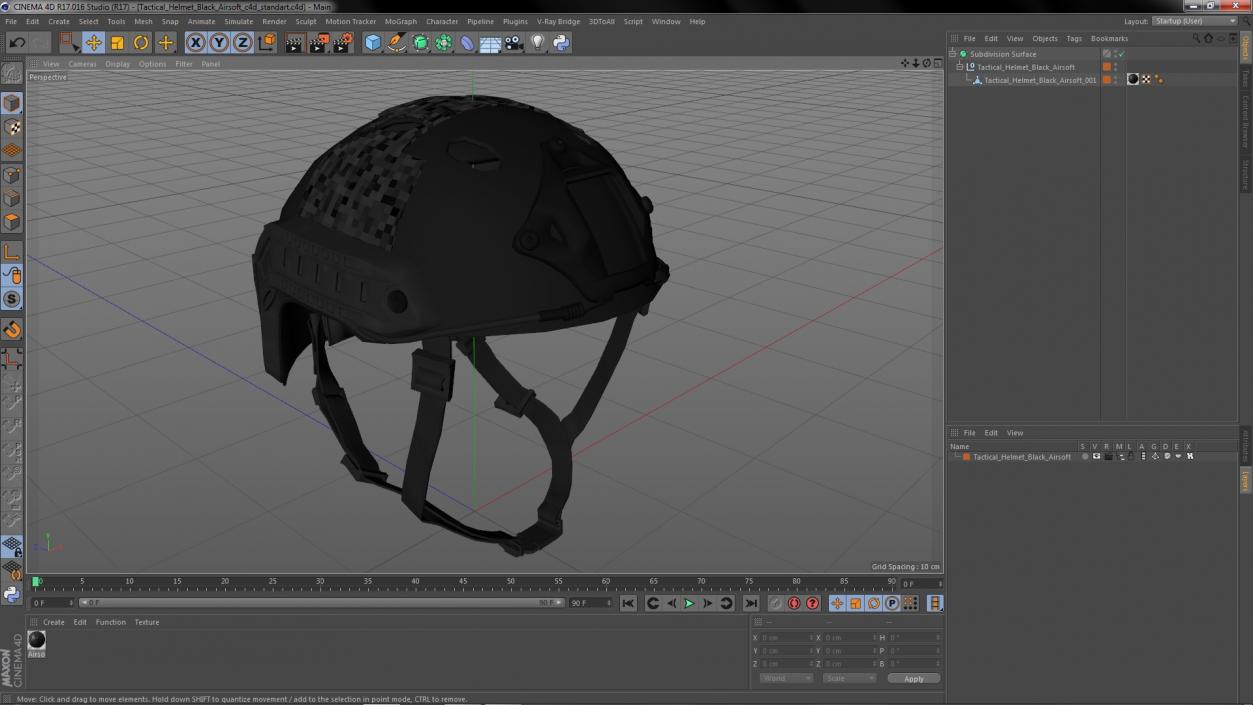 Tactical Helmet Black Airsoft 3D model